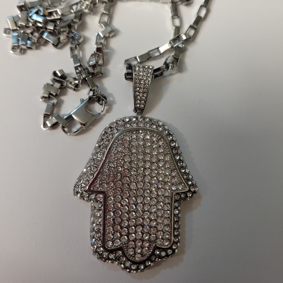 Men jewelry HAMSA protection chain necklace pendant gift amulet 🪬 - Picture 1 of 1